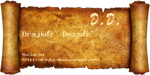 Drajkó Dezső névjegykártya